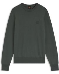 BOSS - Cotton-Blend Sweater With Logo Patch - Lyst