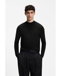 HUGO - Slim-Fit Sweater With High Neckline - Lyst
