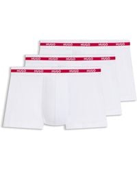 HUGO - Lot de trois boxers courts en coton stretch avec taille logotée - Lyst