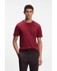 BOSS - Cotton-Blend T-Shirt With Bubble-Jacquard Structure - Lyst