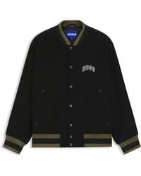 HUGO - Veste Style Varsity En Velours Côtelé De Coton Avec Patch Logoté - Lyst