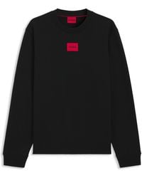 HUGO - Cotton-Terry Sweatshirt With Logo Label - Lyst