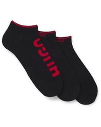 HUGO - Three-Pack Of Ankle Socks With Logos - Lyst