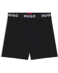 HUGO - Pyjamashort Van Stretchjersey Met Logotailleband - Lyst