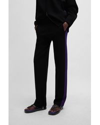 BOSS - Naomi X Knitted Trousers With Contrast Side Stripe - Lyst