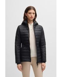 BOSS - Equestrian Padded Jacket With Buckled Belt - Lyst