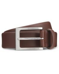 BOSS - Nappa-Leather Belt With Pin Buckle - Lyst