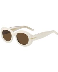 BOSS - White-acetate Sunglasses With Signature Gold-tone Detail - Lyst