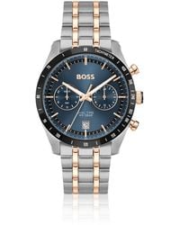 BOSS - Horloge Met Blauwe Wijzerplaat En Tweekleurige Polsband - Lyst