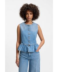 HUGO - Regular-Fit Sleeveless Blouse - Lyst
