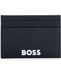 BOSS - Faux-leather Card Holder With Contrast Logo - Lyst