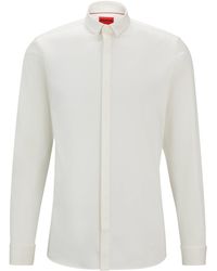 HUGO - Extra Slim-fit Dress Shirt In Satijn Van Stretchkatoen - Lyst