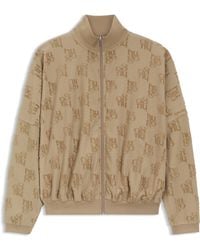HUGO - Veste En Coton Mélangé Avec Motif Logo Partout - Lyst