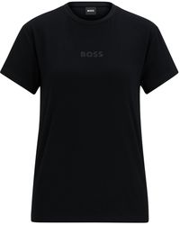 BOSS - Pyjama-Shirt aus Stretch-Modal mit Jersey-Struktur und tonalem Logo - Lyst