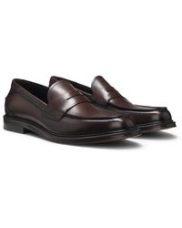 BOSS - Italian-Made Loafers - Lyst