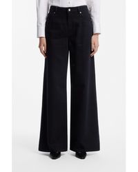 HUGO - Wide-Leg Cotton-Blend Jeans With High Waist - Lyst