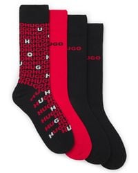HUGO - Four-Pack Of Regular-Length Socks With Logo Details - Lyst