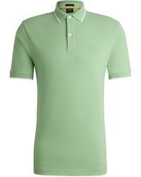 BOSS - Slim-Fit Poloshirt aus gewaschenem elastischem Baumwoll-Piqué - Lyst