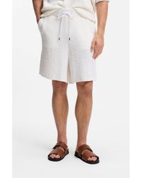 BOSS - Cotton-Blend Shorts With Rib Knit - Lyst