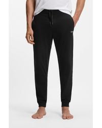 BOSS - Stretch-Cotton Tracksuit Bottoms With Embroidered Logo - Lyst