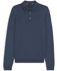 BOSS - Regular-Fit Strick-Poloshirt Aus Schurwolle - Lyst