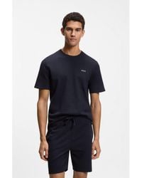 BOSS - Cotton-Blend Pyjama T-Shirt With Embroidered Logo - Lyst
