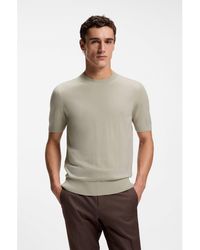 BOSS - Short-Sleeved Knit T-Shirt - Lyst