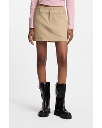 HUGO - Pinstripe Mini Skirt With Double Waistband - Lyst