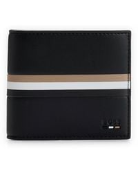 BOSS - Faux-leather Wallet With Signature Stripe - Lyst
