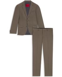 HUGO - Zweiteiliger Slim-Fit Popeline-Anzug Aus Woll-Mix - Lyst