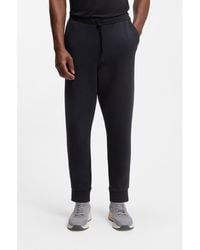 BOSS - Stretch-Cotton Tracksuit Bottoms With Logo Print - Lyst