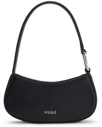 HUGO - Hobo Bag Aus Kunstleder Mit Logo-Schriftzug - Lyst