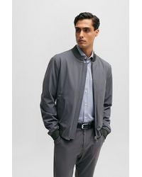 BOSS - Slim-fit Jacket In Crease-resistant Jersey - Lyst