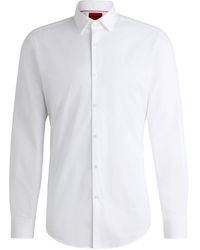 HUGO - Slim-Fit Hemd aus bügelleichter Baumwoll-Popeline - Lyst
