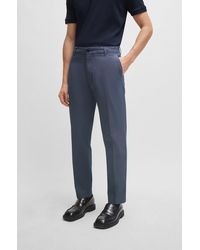 BOSS - Regular-fit Trousers In Patterned Stretch Cotton - Lyst