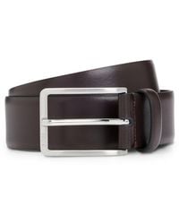 BOSS - Italian-Leather Belt With Brushed Hardware - Lyst