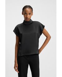 HUGO - Mock-Neck Top - Lyst