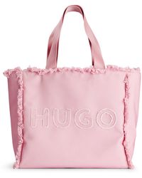 HUGO - Tote Bag mit Logo und Fransendetails - Lyst