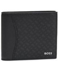 BOSS - Structured Folding Wallet With Monogram Pattern - Lyst