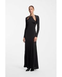 HUGO - Long-Sleeved Jersey Dress With Chain Necklace - Lyst
