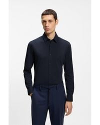 BOSS - Slim-fit Shirt In Performance-stretch Jersey - Lyst