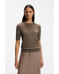 BOSS - Slim-Fit Short-Sleeved Sweater - Lyst