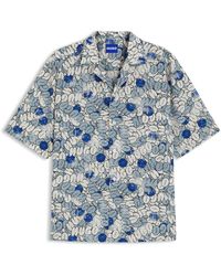 HUGO - Relaxed-Fit Overhemd Van Katoenen Popeline Met Print - Lyst