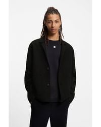 HUGO - Relaxed-Fit Knitted Jacket With Patch Pockets - Lyst