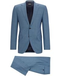 BOSS - Regular-Fit Anzug aus Schurwolle mit dezentem Muster - Lyst