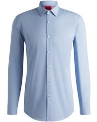 HUGO - Slim-Fit Hemd Aus Bügelleichter Baumwoll-Popeline - Lyst