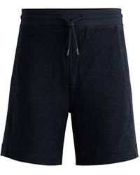 BOSS - Cotton-towelling Regular-fit Shorts With Embroidered Logo - Lyst