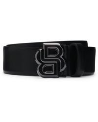 BOSS - Italian-Leather Belt With Double B Monogram Buckle - Lyst