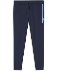 BOSS - Trainingsbroek Van Katoenen Sweatstof Met Strepen En Logo - Lyst