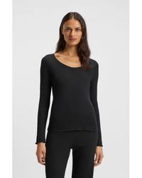 BOSS - Cotton-Blend Pyjama Top With Waffle Structure - Lyst